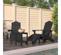 YunCangg Adirondack Chaises de jardin avec tabouret et table en polyéthylène haute densité résistant aux intempéries, dossier et accoudoir, empilables, pliables, pour terrasse, balcon, extérieur