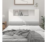 YunCangg Armoire à tête de lit blanche - 120 x 18,5 x 102,5 cm - En bois avec cinq compartiments - Fixation murale - Meuble de chambre à coucher pour lit double et lit simple comme dossier fonctionnel