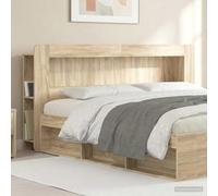 YunCangg Armoire à tête de lit en chêne Sonoma - 193 x 18,5 x 100 cm - Avec espace de rangement - Autonome - Pour chambre à coucher, chambre d'amis, lit double, lit simple