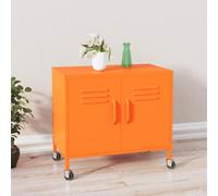 YunCangg Armoire de rangement orange 60 x 35 x 56 cm en acier avec roulettes et compartiment réglable pour bureau, salon, chambre à coucher, couloir, cave, espace de rangement et ordre