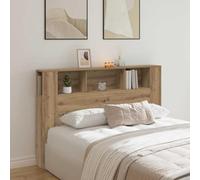 YunCangg Armoire de tête de lit en chêne Artisan - 160 x 18,5 x 103,5 cm - Avec cinq compartiments - Peu encombrant et facile d'entretien - Convient pour chambre à coucher, chambre d'amis, lit double