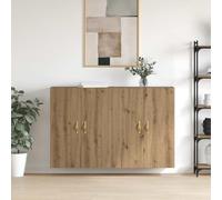 YunCangg Armoire murale, 2 pièces, chêne artisanal, 69,5 x 34 x 90 cm, avec beaucoup d'espace de rangement, buffet moderne pour salon, bureau à domicile et cuisine