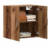 YunCangg Armoire murale aspect bois vieilli 60 x 31 x 60 cm avec porte et compartiment pour salon, chambre à coucher, bureau, couloir, espace de rangement et ordre