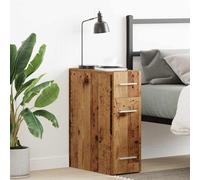 YunCangg Armoire pharmacie en bois vieilli - 20 x 45,5 x 60 cm - Avec 3 tiroirs de rangement - Buffet - Commode pour salon, chambre à coucher, bureau, couloir, ordre et étagère