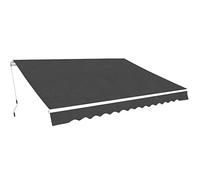 YunCangg Auvent à bras articulé - 400 cm - Anthracite - Avec cadre en aluminium - Tissu polyester imperméable - Extensible avec manivelle - Résistant aux UV et aux intempéries - Idéal pour jardin