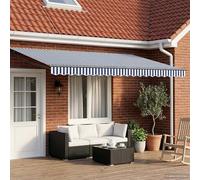 YunCangg Auvent manuel à bras articulé avec LED, 4 x 2 m, tissu polyester résistant aux intempéries, cadre en aluminium revêtu par pulvérisation, extensible avec manivelle, idéal pour balcon, terrasse