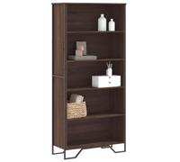 YunCangg Bibliothèque marron aspect chêne 80 x 31 x 169 cm, matériau dérivé du bois, 5 compartiments, étagère sur pied pour salon, bureau