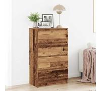 YunCangg Buffet aspect bois vieilli 60 x 35 x 98,5 cm avec 4 tiroirs, buffet de cuisine et armoire de salon, espace de rangement polyvalent pour cuisine, salle à manger, bureau et couloir