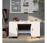 YunCangg Bureau blanc en bois 140 x 50 x 75 cm avec espace de rangement et tiroir, table de travail pour bureau, bureau à domicile, bureau, bureau, ergonomique, peu encombrant, plateau pour ordinateur