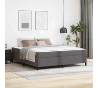 YunCangg Cadre de lit avec matelas gris - 180 x 200 cm - Tissu dérivé du bois - Sommier à lattes - Résistance moyenne - Meuble de chambre à coucher stable - Design moderne