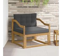 YunCangg Canapé central d'extérieur en polyester blanc avec cadre en bois d'acacia robuste, housse de coussin résistante aux intempéries, hauteur d'assise 37 cm, accoudoirs et coussins de dossier