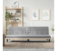 YunCangg Canapé-lit avec porte-gobelets, tissu gris clair, dossier réglable, ports USB, table à thé pliable, canapé-lit confortable pour salon, chambre d'amis