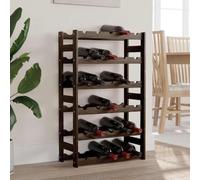 YunCangg Casier à vin noir pour 30 bouteilles en pin massif avec 6 étagères, étagère à bouteilles pour cuisine, salle à manger, cave, bar à domicile, rangement et rangement pratique