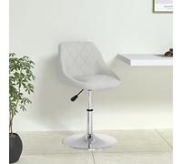 YunCangg Chaise de salle à manger blanche en cuir synthétique avec structure en acier chromé, réglable en hauteur et pivotante à 360 degrés, ergonomique, rembourrée pour cuisine, salon, bureau