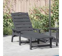 YunCangg Chaise longue de jardin réglable en polyéthylène haute densité avec dossier et accents en acier inoxydable Gris clair 195,5 x 53 x 98,5 cm
