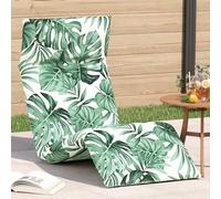 YunCangg Chaise longue pliable - Motif feuilles - 175 x 54 x 8,5 cm - Tissu Oxford avec dossier réglable en 5 positions - Résistant aux intempéries - Pour balcon, terrasse, piscine, extérieur et