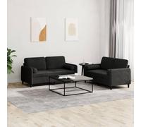 YunCangg Ensemble de 2 canapés avec coussins, en velours noir, robuste, pour la détente, canapé modulaire, sectionnel, avec accoudoirs, ensemble de canapé confortable