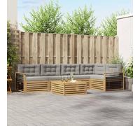 YunCangg Ensemble de canapé d'extérieur 6 pièces en polyester blanc et gris clair avec groupe de sièges, ensemble pour jardin, terrasse, balcon, modulaire et peu encombrant, pour s'asseoir détendu et