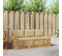 YunCangg Ensemble de canapé d'extérieur en bois d'acacia massif avec design en lamelles, salon durable pour jardin, terrasse et balcon, modulaire, peu encombrant, structure en bois naturel, entretien