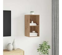 YunCangg Ensemble de meubles TV en chêne artisanal, 37 x 37 x 72 cm, matériau du bois, montage mural, avec 3 étagères, design moderne pour salon, support multimédia