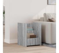 YunCangg Étagère à revues en bois Sonoma gris 35 x 35 x 45 cm avec 3 étagères, porte-revues polyvalent et porte-catalogue pour salon, bureau, couloir, salle d'attente et coin lecture
