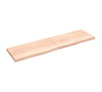 YunCangg Étagère murale, en chêne massif non traité, 220 x 60 x (2 à 6), pliable, avec bord naturel, style rustique pour chambre à coucher, salon et salle de bain