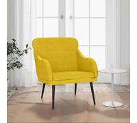 YunCangg Fauteuil jaune en velours 63 x 76 x 80 cm avec structure en métal, accoudoirs et dossier rembourrés, chaise de salon confortable pour salon, bureau et coin lecture, robuste et relaxant