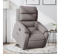 YunCangg Fauteuil relax avec aide à se lever électrique et fonction allongée, housse en tissu taupe, rembourré ergonomique avec accoudoir, cadre en bois et métal, réglable, pour salon, coin lecture