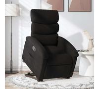 YunCangg Fauteuil relax électrique avec aide au levage, housse en tissu noir, ergonomique, réglable, avec accoudoir et dossier, cadre en bois et métal robuste, idéal pour le salon et le coin lecture
