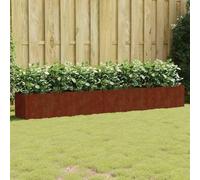 YunCangg Jardinière surélevée en acier Corten - 280 x 40 x 40 cm - Pot de fleurs avec drainage et supports de support - Matériau résistant aux intempéries pour jardin, balcon, terrasse, idéal pour