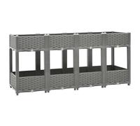 YunCangg Jardinière surélevée en polypropylène 160 x 40 x 71 cm, jardinière avec drainage, idéale pour le jardin, le balcon et la terrasse, jardinière polyvalente pour herbes, légumes et fleurs