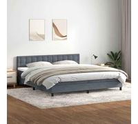 YunCangg Lit à sommier tapissier avec matelas et tête réglable, gris foncé, 180 x 210 cm, tissu velours, cadre de lit confortable avec sommier à lattes et surmatelas respirant pour un sommeil