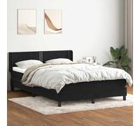 YunCangg Lit à sommier tapissier, noir, 160 x 210 cm, avec housse en velours et tête de lit réglable, matelas à ressorts ensachés, sommier à lattes, surmatelas, cadre de lit confortable pour un