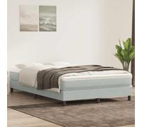 YunCangg Lit à sommier tapissier, sans matelas, gris clair, 160 x 220 cm, en velours, avec sommier à lattes stable et structure en bois robuste, pour un sommeil confortable et des nuits relaxantes