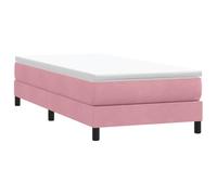 YunCangg Lit à sommier tapissier, sans matelas, rose, 100 x 210 cm, en velours, avec sommier à lattes stable et structure en bois robuste, pour un sommeil confortable et des nuits relaxantes