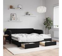 YunCangg Lit de jour, extensible, avec tiroirs, 90 x 190 cm, housse en velours et cadre en métal, canapé-lit, 2 en 1, avec espace de rangement, lit d'invités, moderne, pour salon, chambre à coucher
