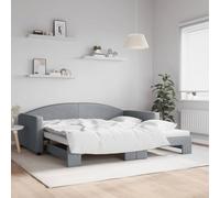 YunCangg Lit de jour, extensible, gris clair, 100 x 200 cm, en tissu, avec cadre en métal et structure en bois, canapé-lit avec espace de rangement, lit d'appoint moderne 2 en 1, canapé peu encombrant