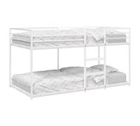 YunCangg Lit superposé blanc en acier 107 x 203 cm avec protection anti-chute et échelle, cadre de lit en métal stable, lit pour enfant peu encombrant, sans matelas pour familles et invités