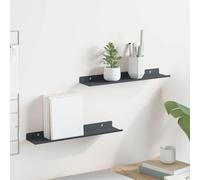 YunCangg Lot de 2 étagères flottantes, anthracite, 40 x 9 x 2,5 cm, en acier, pour salon, chambre à coucher, peu encombrantes