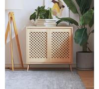 YunCangg Lot de 2 portes d'armoire en bois de pin massif 39,5 x 61,5 cm avec structure à lamelles ouvertes pour cuisine, salle de bain, couloir, salon, penderie, rénovation et montage