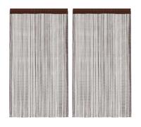 YunCangg Lot de 2 rideaux à fils 140 x 250 cm, marron, opaques, isolants, comme séparateur de pièce, brise-vue, rideaux de fenêtre, lavables, avec cordon de serrage, polyvalents, pour salon, chambre à