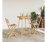 YunCangg Lot de 2 tabourets de bar d'extérieur avec repose-pieds pliables en bambou - Chaise de jardin, balcon - Résistant aux intempéries - Avec dossier et design moderne à lattes - Pour terrasse et