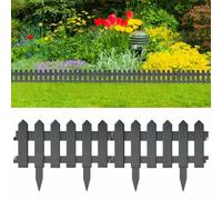 YunCangg Lot de 25 bordures de pelouse - Anthracite - En polypropylène - 10 m - Bordure de jardin - Bordure de pelouse - Bordure de tonte pour parterre, terrasse, chemin, paillis, terre