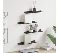 YunCangg Lot de 4 étagères flottantes noires 40 x 9 x 2,5 cm - Montage mural en acier robuste pour salon, chambre à coucher et bureau - Peu encombrantes