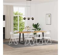 YunCangg Lot de 8 chaises pliantes blanches en cuir synthétique avec cadre en acier, 48 x 43,5 x 81 cm, rembourrées, peu encombrantes, pliables, pour salle à manger, cuisine, salon, ergonomiques et