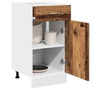 YunCangg Lyon Meuble de cuisine avec tiroir aspect bois vieilli 40 x 46 x 81,5 cm - Grand espace de rangement - Résistant à l'humidité