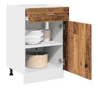 YunCangg Lyon Meuble de cuisine avec tiroir Aspect bois vieilli 50 x 46 x 81,5 cm Grand espace de rangement résistant à l'humidité