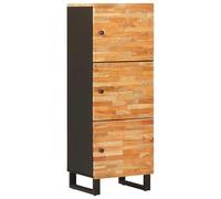 YunCangg Meuble de rangement en bois massif de mangue, marron, 40 x 33 x 110 cm, avec 2 portes et étagères, meuble de rangement pour le salon, meuble TV, rack hi-fi, buffet, commode