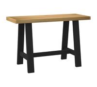 YunCangg NOAIN Bureau avec pieds en forme de A en pin massif 120 x 50 x 75 cm Table de travail stable pour bureau et bureau à domicile, facile d'entretien, polyvalent, surface naturelle, noir