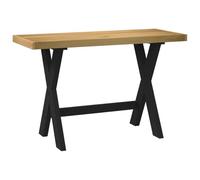 YunCangg NOAIN Bureau avec pieds en forme de X en pin massif 120 x 50 x 75 cm, bureau d'ordinateur robuste pour bureau et bureau à domicile, table de travail polyvalente avec surface de rangement